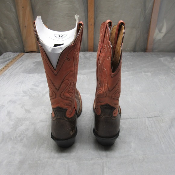 Ariat Womens Western Boots 7.5B Pink Leather Square Toe Embroider Cowboy Floral - Picture 6 of 16